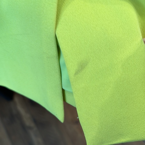 Rachel Roy polyester chartreuse dress size 10 flattering  midi dress - Picture 8 of 8